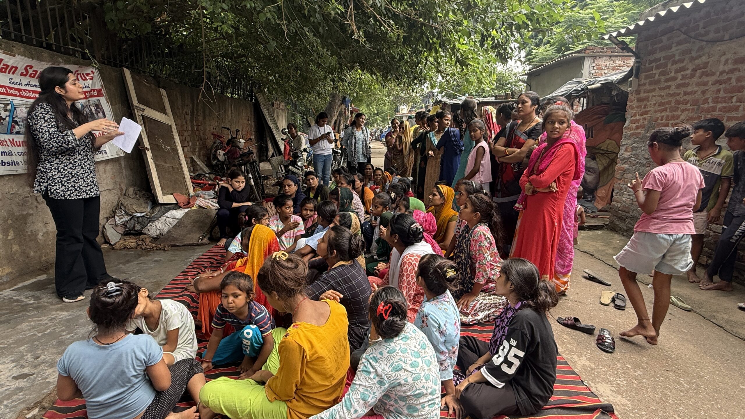 Rural women attending menstrual health awareness camp by NGO