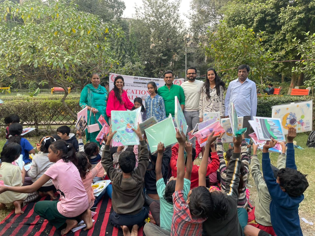 Stationery Distribution Drive Jan Sanjeevni Trust